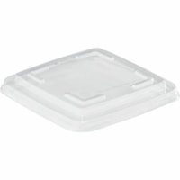 Eco Guardian 16 oz Square Fibre Compostable Container Lid - Square - Polyethylene Terephthalate (PET) - Clear - 50 / Pack