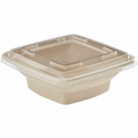 Eco Guardian 28 oz Square Fibre Compostable Container - Food Storage, Food - Microwave Safe - Oven Safe - Natural - Bamboo, Fiber Body - Square - 50 / Pack