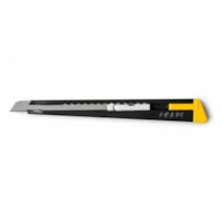 Olfa 9mm 180-SOL/12 Metal Precision Utility Knife - 0.35" (9 mm) Blade Length - Handle, Acetone Resistant, Long Lasting, Auto-lock, Pocket Clip, Retractable, Refillable, Lockable, Snap-off - Steel, Metal - Yellow, Black