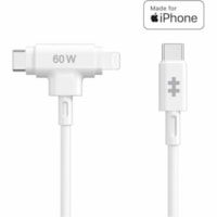 Hyper HyperJuice USB-C and Lightning Hybrid Silicone Cable (1.5m/5ft) - 5 ft (1.52 m) Lightning/USB-C Data Transfer Cable for Notebook, Tablet, Smartphone, MacBook Air, Headphone, Handheld Gaming Console, iPhone, iPad, PC, USB Device - First End: 1 x USB 2.0 Type C - Male - Second End: 1 x USB 2.0 T