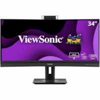 Moniteur LED VG3457CV 34 po Classe Webcam UW-QHD Écran incurvé - 21:9 - Noir ViewSonic - 34 po Visible - Alignement vertical (VA) - LED Rétroéclairage - 3440 x 1440 - 1,07 milliard de couleurs - 350 cd/m² - 5 ms - 100 Hz Fréquence de rafraîchissement - Hauts-Parleurs