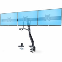 StarTech.com Crossbar Triple Monitor Desk Mount For Up To 3x 27in Screens, VESA 75x75/100x100, Tool-Less Arm Adjustments, C-Clamp/Grommet - Crossbar triple monitor desk mount for 27in displays, VESA 75x75/100x100; Spring-assisted arm w/multiple toolless adjustments +/-180deg swivel; +/-90deg tilt; V