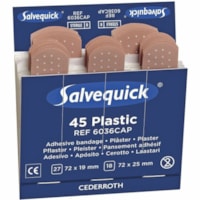 Orkla Salvequick Sterile Adhesive Bandage Refills - Assorted Sizes - 0.98" (25 mm) Width x 2.83" (72 mm) Length - Plastic - 270 / Box