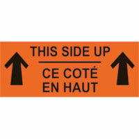 Crownhill Address Label - "This Side Up" - 2" Width x 5" Length - Orange - 500 / Roll - 500 Total Label(s) - Bilingual, Pre-printed - 1