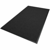 M+A WaterHog Classic Border, Charcoal Smooth Backing - Floor, Entrance, Indoor, Outdoor - 10 ft (3048 mm) Length x 36" (914.40 mm) Width x 0.375" (9.53 mm) Thickness - Rectangular - Waffle Pattern - Rubber, Polyethylene Terephthalate (PET), Plastic - Charcoal - 1 / Unit