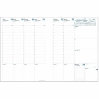 Quo Vadis Prenote Planner Refill - Large - Weekly - 13 Month - December - December - 8:00 AM to 9:00 PM - Half-hourly - Monday - Saturday, 8:00 AM to 7:00 PM - Hourly - Sunday - 1 Week Double Page Layout - 8 1/4" (209.55 mm) x 11 3/4" (298.45 mm) Sheet Size - White Sheet - Paper - Notes Section, App