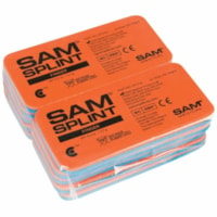 SAM Sam Medical Foam Padded Aluminum Finger Splints, Orange/Blue, Box of 10 - Orange, Blue - 10 / Unit