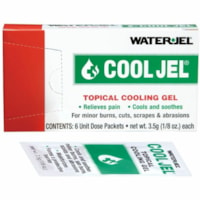 Gel pour brûlures Cool JelWater-Jel - Pour Brûlure, Douleur, Coupe, Grattage, Habillage - 6 / boîte