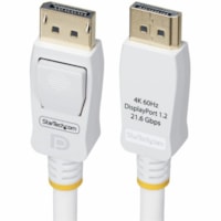 StarTech.com 6ft DisplayPort Cable - White - 6 ft (1.83 m) DisplayPort A/V Cable for Audio/Video Device, Monitor, Docking Station, Workstation, Display, Computer - First End: 1 x 20 pin Displayport 1.2 Digital Audio/Video - Male - Second End: 1 x 20 pin Displayport 1.2 Digital Audio/Video - Male - 2