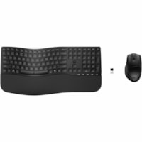 HP 685 Comfort Dual-Mode Keyboard and Mouse Combo (8T6L7UT) - USB Type A Plunger Wireless Bluetooth/RF 2.40 GHz Keyboard - Black - USB Type A Wireless Bluetooth/RF Mouse - 4000 dpi - Tilt Wheel - Black - CoPilot, Dictation, Language Switch Hot Key(s) - AA - Compatible with Notebook for PC, Mac