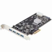 Adaptateur USB - PCI Express x4 - 640 Mo/s - Serveur, Bureau, Disque dur - Noir StarTech.com - PCI Express x4 - 640 Mo/s - Serveur, Bureau, Disque dur - 4 Port(s) USB - 1 Port(s) SATA - Support UASP - PC