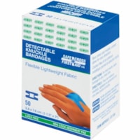 Safecross SAFECROSS Latex-Free Detectable Lightweight Blue Fabric Bandages - 1.50" (38.10 mm) Width x 3" (76.20 mm) Length - Fabric - 50 / Box