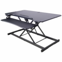 Rocelco Electric Desk Riser 46" Wide with AC-USB - 40 lb (18143.69 g) Load Capacity - 46" (1168.40 mm) Width - Desk - Black - For Tablet, Smartphone - Lift Mechanism, Electric Lift, Grommet, Keyboard Tray, Built-in USB Port, Electrical Outlet