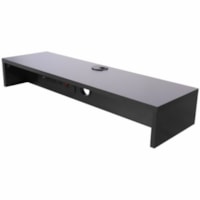 Rocelco DMSV Dual Monitor Stand AC-USB - 4.70" (119.38 mm) Height x 30" (762 mm) Width x 9" (228.60 mm) Depth - Desk - Black - For Monitor - Electrical Outlet, USB Charging Port, Cable Management