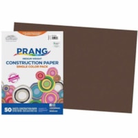 Prang Construction Paper, Dark Brown, 12" x 18" , 50 Sheets - Construction, School Project, Craft, Art, Multipurpose - 12" (304.80 mm) x 18" (457.20 mm) - 58 lb (26308.36 g) Basis Weight - Dark Brown - Pulp Fiber - 50 / Pack