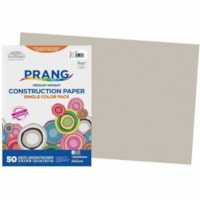 Papier de bricolage Prang - Construction, Projet scolaire, Art, Métier manuel - format 12 po (304,80 mm) x 18 po (457,20 mm) - Gris - 50 Feuille