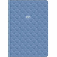 Letts By The Sea Planner - Weekly, Monthly - 12 Month - January 2025 - December 2025 - 5 7/8" (149.10 mm) x 8 1/4" (209.55 mm) Sheet Size - White Sheet - Sewn - Ocean - Paper - Linen CoverHard Cover, Ribbon Marker, Bookmark, Ruled, Monthly Calendar