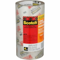 Scotch Packaging Tape - 54.7 yd (50 m) Length x 1.89" (48 mm) Width - Clear - UV Resistant, Sunlight Resistant, Sliver Resistant, Split Resistant, Tear Resistant, Moisture Resistant, Dust Resistant, Dirt Resistant - For Packaging, Storage - 4 / Pack