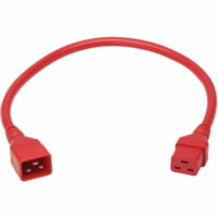 Tripp Lite by Eaton P036-002-ARD Power Extension Cord - For Server Chassis, Server, Router, Network Device, UPS, PDU, Network Switch - 12 Gauge - 250 V AC / 20 A - Red - 2 ft (0.61 m) Cord Length - IEC 60320 C20 / IEC 60320 C19 - North America