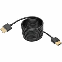 Tripp Lite series Slim P569-010-SLIM HDMI A/V Cable - 10 ft (3.05 m) HDMI A/V Cable for Audio/Video Device, Digital Signage Display, Home Theater System, PC, Notebook, Tablet, Gaming Console, Blu-ray Player, Apple TV, TV Box, Receiver, ... - First End: 1 x HDMI Digital Audio/Video - Male - Second En