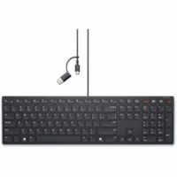 Dell Wired Collaboration Keyboard - KB525C - Cable Connectivity - USB Type C, USB Type A Interface - 15 Hot Key(s) - Screen Sharing, CoPilot, Video On/Off, Chat, Collaboration, Microphone Mute, Multimedia Hot Key(s) - Android, ChromeOS, Ubuntu 18.4, Red Hat Enterprise Linux 8, Mac OS, Windows 11, Wi