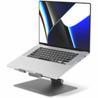 Targus HyperSpace Ergonomic Adjustable Laptop Stand - Space Grey - Up to 22" Screen Support - Aluminum - Space Gray - For Notebook, Storage, Travel, MacBook, Tablet - Adjustable, Ergonomic, Non-slip, Foldable, Portable, Sturdy, Overheat Protection