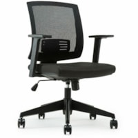 TygerClaw Low Back Guest Chair - Leather Back - Steel Frame - Low Back - Four-legged Base - Black - Polyester - Armrest