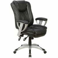 TygerClaw Executive High Back PU Leather Office Chair, Black - Black