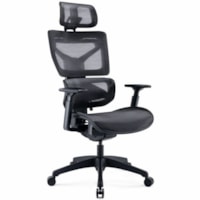 TygerClaw Gaming Chair with Lumbar Pillow and Leg Rest - For Gaming, Office - Mesh, Polyester - Black