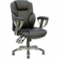 TygerClaw Executive High Back Bonded Leather Office Chair - Bonded Leather Back - High Back - 5-star Base - Black, Gray - Polyester - Armrest