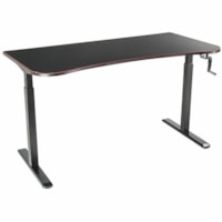 TygerClaw Manual Height Adjustable Gaming Desk, Black - Height Adjustable - 29.5" (749.30 mm) Height x 63" (1600.20 mm) Width x 31.5" (800.10 mm) Depth - Gaming - Black