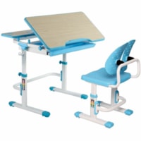 TygerClaw Adjustable Height Childrens Desk with Storage, Blue - Height Adjustable - 37.8" (960.12 mm) Height x 38.6" (980.44 mm) Width x 28.6" (726.44 mm) Depth - Children, Book, Paper, Stationery - Blue