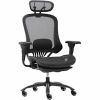 TygerClaw High Back Mesh Chair, Black - Black Molded Foam Seat - Black Back - High Back - 5-star Base - Polyester