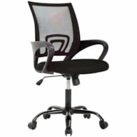 TygerClaw Mid Back Mesh Chair, Black - Mid Back - 5-star Base - Black