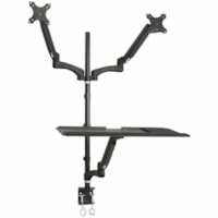 TygerClaw Desk Mount for Monitor, Workstation - Black - 2 Display(s) Supported - 13" to 27" Screen Support - 22 lb (9979.03 g) Load Capacity - 100 x 100 - VESA Mount Compatible