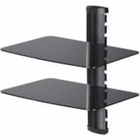 TygerClaw Mounting Shelf for A/V Equipment - Black - 22 lb (9979.03 g) Load Capacity - Tempered Glass