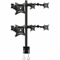 TygerClaw Desk Mount for Monitor - Black - 6 Display(s) Supported - 13" to 24" Screen Support - 132 lb (59874.19 g) Load Capacity - 75 x 75, 100 x 100 - VESA Mount Compatible