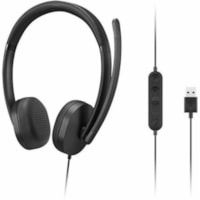 Lenovo USB-A Wired Stereo Headset Gen 2 - Stereo - USB Type A - Wired - 32 Ohm - 20 Hz to 20 kHz - On-ear, Over-the-head - Binaural - 3.3 ft Cable - Black