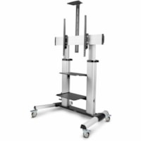 StarTech.com Rolling TV Cart/Stand On Wheels, For 60-100inch Flat Screens and 220lb, Height Adjustable Mobile Trolley Mount/Portable Stand - VESA-compatible, heavy-duty mobile TV stand/trolley supports flat-screen TVs from 60-100in and up to 220lbs - Rolling cart features crank handle for height adj