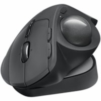 Logitech MX Ergo S Plus Mouse - Optical - Wireless - 32.81 ft (10000 mm) - Bluetooth - 2.40 GHz - Rechargeable - Graphite - USB - 2048 dpi - Trackball, Scroll Wheel - 8 Button(s) - 6 Programmable Button(s)