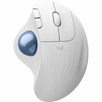 Logitech ERGO M575S Mouse - Optical - Wireless - 32.81 ft (10000 mm) - Bluetooth - 2.40 GHz - Off White, Blue - 2000 dpi - Trackball, Scroll Wheel - 5 Button(s) - 1 x AA Battery Supported