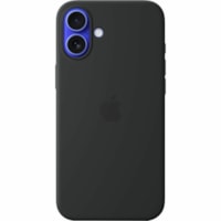 Apple iPhone 16 Plus Silicone Case with MagSafe - Black - For Apple iPhone 16 Plus Smartphone - Black - Silky, Soft-touch - Scratch Resistant, Drop Resistant - Silicone, MicroFiber - Wireless Charging Compatible