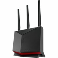 Asus RT-BE86U Wi-Fi 7 IEEE 802.11 a/b/g/n/ac/ax/be Ethernet Wireless Router - Dual Band - 2.40 GHz ISM Band - 5 GHz UNII Band - 4 x Antenna(1 x Internal/3 x External) - 850 MB/s Wireless Speed - 3 x Network Port - 2 x Broadband Port - USB - 10 Gigabit Ethernet - VPN Supported