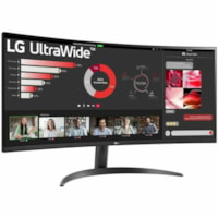 Moniteur LED Ultrawide 34WR50QK-B 34 po Classe UWQHD - 21:9 LG - 34 po Visible - Alignement vertical (VA) - LED Rétroéclairage - 3440 x 1440 - 300 cd/m² - 5 ms - HDMI - DisplayPort