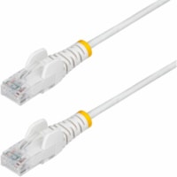 StarTech.com 10ft White Slim CAT6 Ethernet Cable, Slim Snagless RJ45, UTP, LSZH, 28AWG Bare Copper, Slim Network Patch Cord, Fluke Tested - Slim UTP Cat6 Cable supports 1Gbps and 90W PoE; Ideal for crowded installations; 36% slimmer for improved airflow; Low Near-End Crosstalk (NEXT) and Return Loss