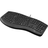 Adesso TruForm Media 160 USB Ergonomic Desktop Keyboard - Cable Connectivity - USB Interface - 17 Hot Key(s) - Home, Back, Forward, Search, Email, Sleep, Wake-up, Power, Media Player, Calculator, Play/Pause, ... Hot Key(s) - French - Scroll Wheel - PC - Membrane Keyswitch - Black