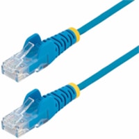 StarTech.com 50ft Blue Slim CAT6 Ethernet Cable, Slim Snagless RJ45, UTP, LSZH, 28AWG Bare Copper, Slim Network Patch Cord, Fluke Tested - Slim UTP Cat6 Cable supports 1Gbps and 90W PoE; Ideal for crowded installations; 36% slimmer for improved airflow; Low Near-End Crosstalk (NEXT) and Return Loss 
