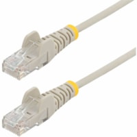 StarTech.com 25ft Gray Slim CAT6 Ethernet Cable, Slim Snagless RJ45, UTP, LSZH, 28AWG Bare Copper, Slim Network Patch Cord, Fluke Tested - Slim UTP Cat6 Cable supports 1Gbps and 90W PoE; Ideal for crowded installations; 36% slimmer for improved airflow; Low Near-End Crosstalk (NEXT) and Return Loss 