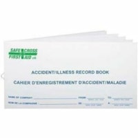 Safecross Accident/Illness Record Book, Small - 22.20" Form Size - White - Paper - 1 / Unit