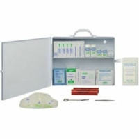 Trousse de premiers soins Safecross - 178 xPièce(s) Pour 50 xIndividuel(s) - hauteur de 12,37 po (314,20 mm) x largeur de 15,75 po (400,05 mm) x profondeur de 4,31 po (109,47 mm) - Métal Caisse - 1 / Unité